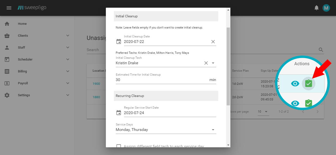 Assign-tech-and-service-days-to-a-client-USE-THIS-ONE