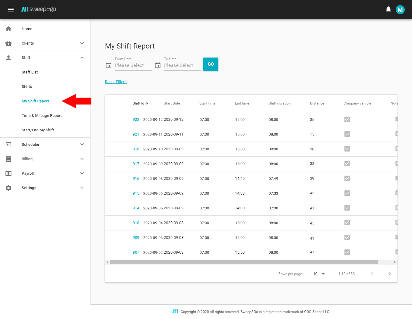Individual-shifts-report