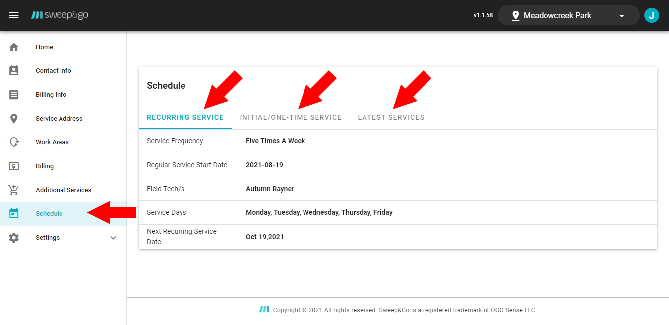 Recurring-service-schedule-and-latest-cleanups