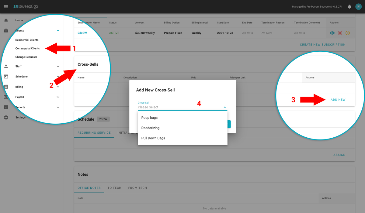 Add cross-sell to the existing cleanup subscription