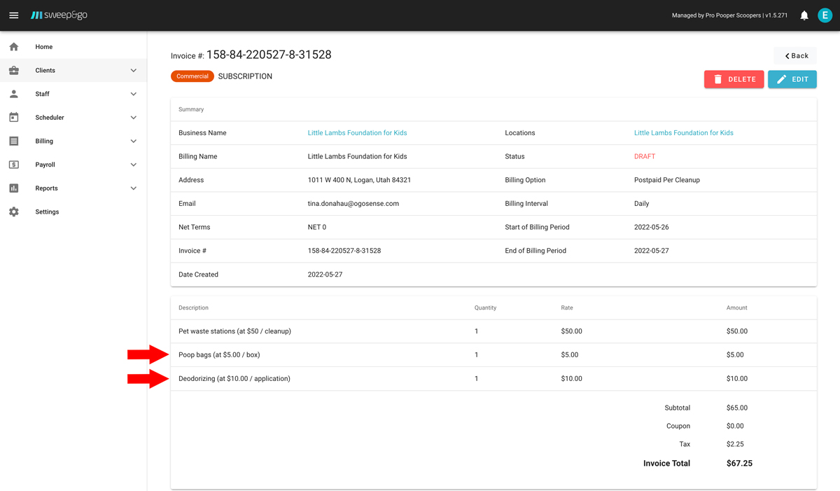 Cross-sell will be displayed as a separate line within the invoice